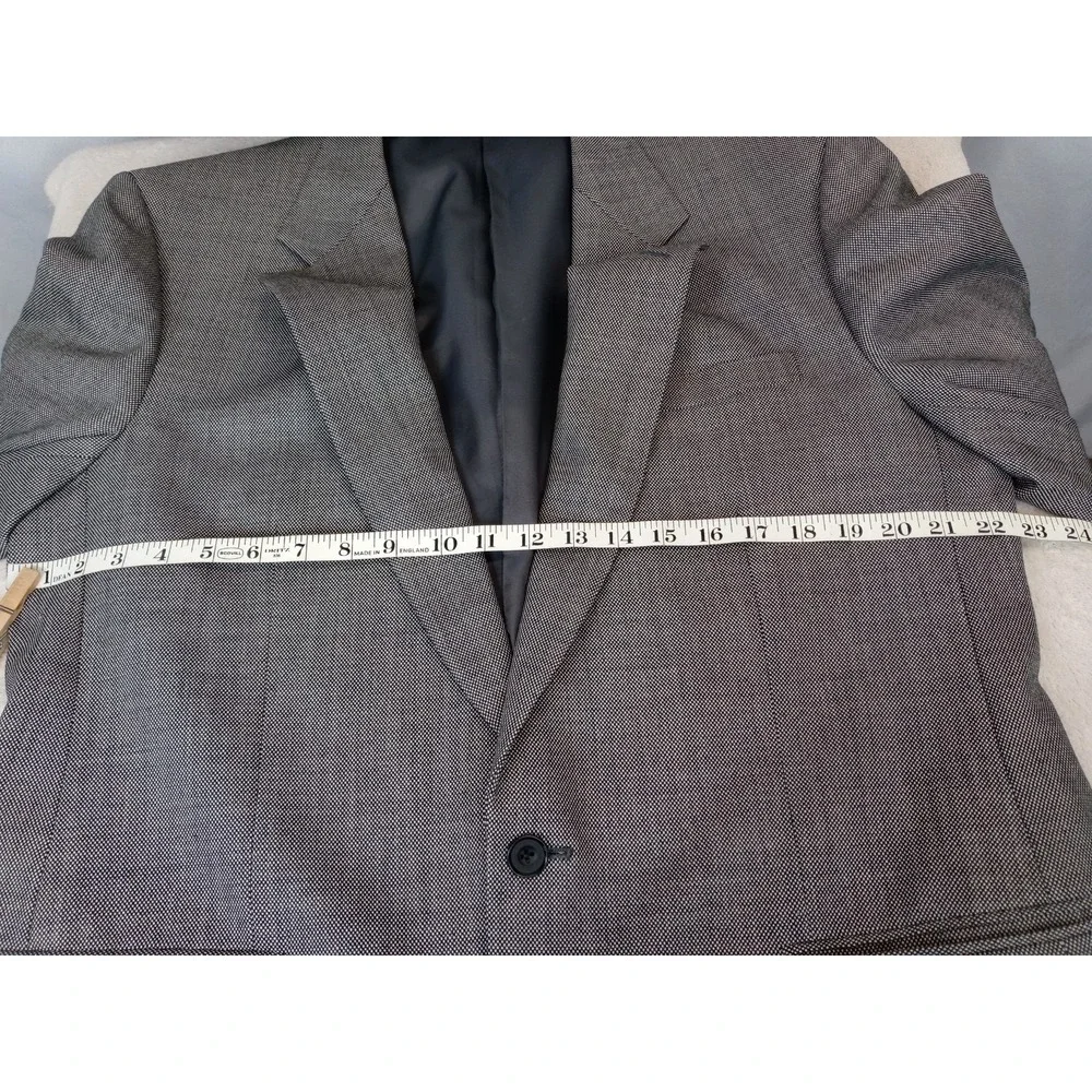Cambridge Members‎ Blazer Mens 44R Gray Nailhead Wool Sport Coat Jacket Vintage